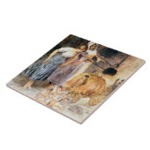 Assepoester en de Goede Fee vierkant Tegeltje (Zijkant)