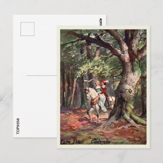 Assepoester en de Prins, 1907,  stijl Briefkaart (Voorkant / Achterkant)