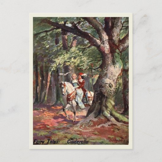 Assepoester en de Prins, 1907,  stijl Briefkaart (Voorkant)