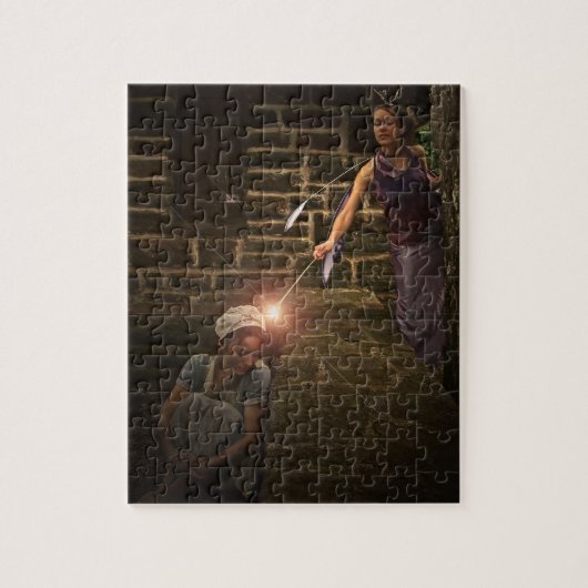 Assepoester en Fairy Godmoeder Fairytale Puzzle Legpuzzel (Verticaal)