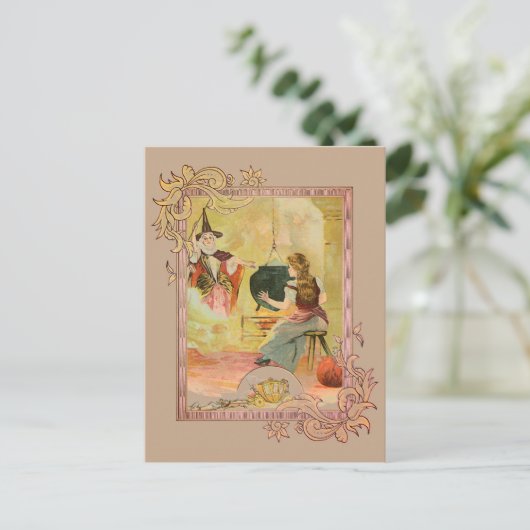 Assepoester en haar moeder van haar familie briefkaart (Staand voorkant)