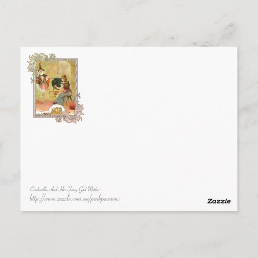 Assepoester en haar moeder van haar familie briefkaart (Achterkant)