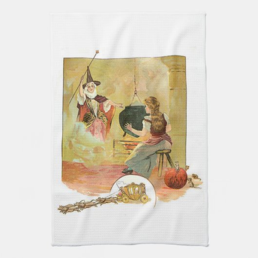 Assepoester en haar moeder van haar familie theedoek (Verticaal)