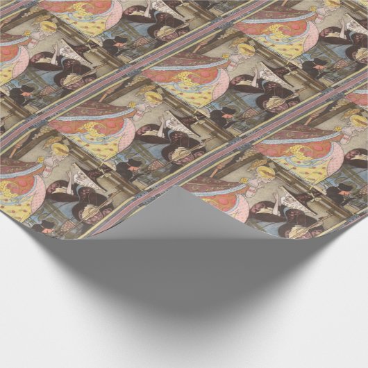 Assepoester en keiharde godmoeder,  feiharde schil cadeaupapier (Hoek)