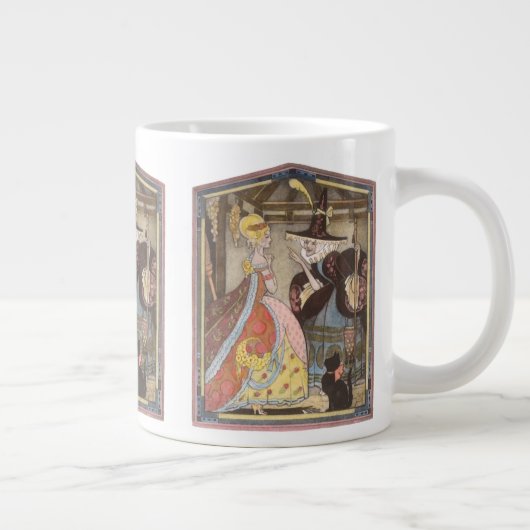 Assepoester en keiharde godmoeder,  feiharde schil grote koffiekop (Rechts)