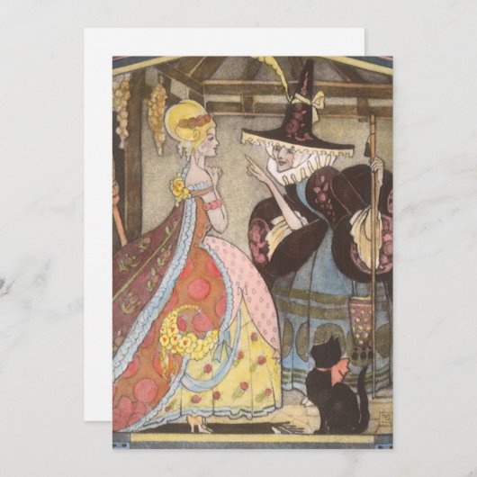 Assepoester en keiharde godmoeder,  feiharde schil kaart (Voorkant / Achterkant)