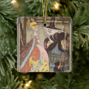 Assepoester en keiharde godmoeder, feiharde schil keramisch ornament
