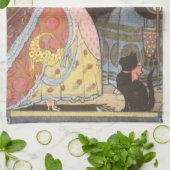 Assepoester en keiharde godmoeder,  feiharde schil theedoek (Gevouwen)