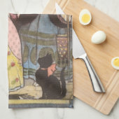 Assepoester en keiharde godmoeder,  feiharde schil theedoek (Quarter Fold)