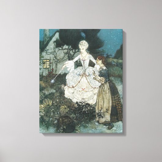  Assepoester Fairy Godmoeder van Edmund Dulac Canvas Afdruk (Voorkant)