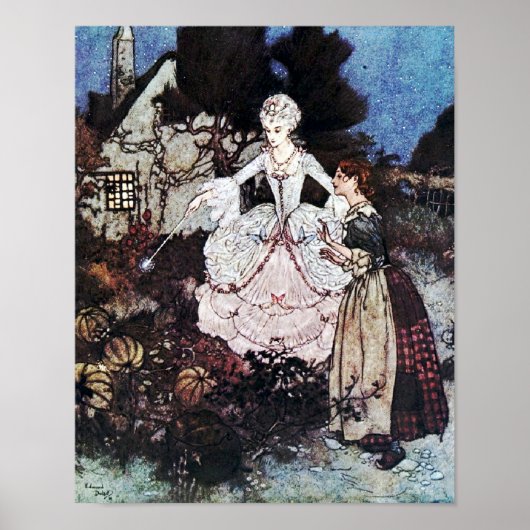Assepoester Fairy Godmoeder van Edmund Dulac Poste Poster (Voorkant)