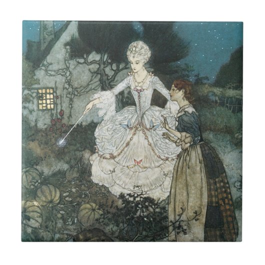  Assepoester Fairy Godmoeder van Edmund Dulac Tegeltje (Voorkant)