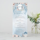 Assepoester Fairy Tale Elegant Blue Pink Menu (Staand voorkant)