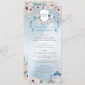Assepoester Fairy Tale Elegant Blue Pink Menu (Voorkant / Achterkant)