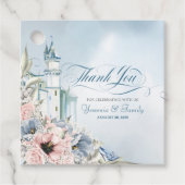 Assepoester Fairy Tale Light Blue Pink Hartelijk d Bedankjes Labels (Voorkant)