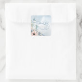 Assepoester Fairy Tale Light Blue Pink Hartelijk d Vierkante Sticker (Tas)