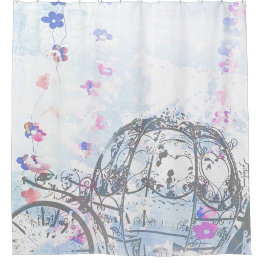 Assepoester geïnspireerd carriage Shower Curtain Douchegordijn (Voorkant)