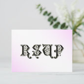 Assepoester Glass Slipper Pink RSVP-kaarten RSVP Kaartje (Staand voorkant)