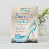 Assepoester Glass Slipper Sweet 16 Kaart (Staand voorkant)