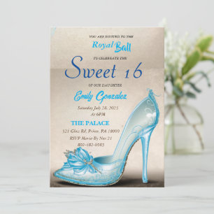 Assepoester Glass Slipper Sweet 16 Kaart
