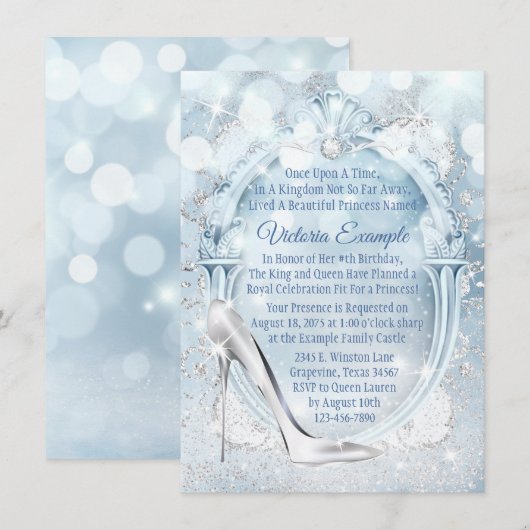 Assepoester Glazen pantoffel Elk nummer Verjaardag Kaart (Voorkant / Achterkant)