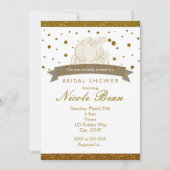 Assepoester Gold Glitter Stippen Uitnodiging (Voorkant)