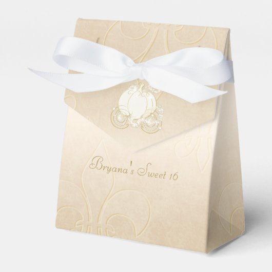 Assepoester Goud Carriage Beige Party Favor Boxes Bedankdoosjes (Voorkant Zijde)