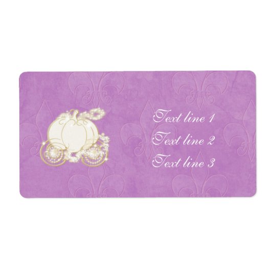 Assepoester Gouden Koets Paarse Prinses Label (Voorkant)