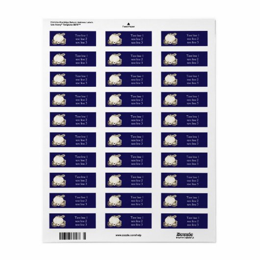 Assepoester Gouden Koets Royal Blue Adresetiketten Etiket (Full Sheet)