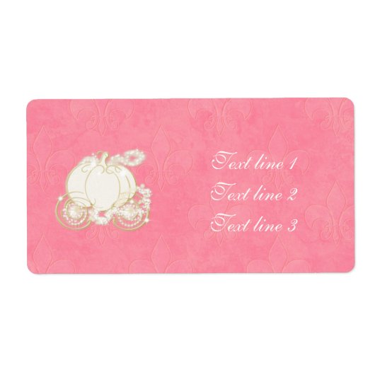 Assepoester Gouden Koets Roze Roze Prinses Label (Voorkant)