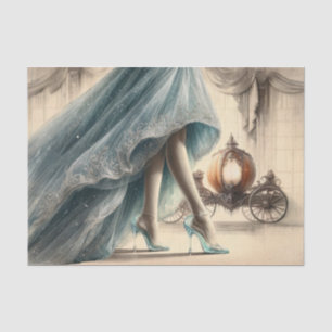 Assepoester Gown & Glass Slipper Decoupage Tissuepapier