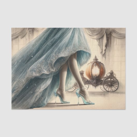  Assepoester Gown & Glass Slipper Decoupage Tissuepapier (Voorkant)