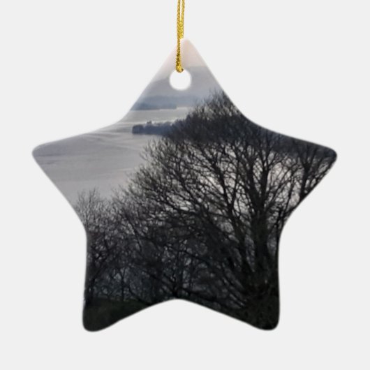 Assepoester in het winterkeramisch Ornament (Voorkant)
