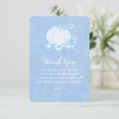 Assepoester Koets Blauwe Sprookje Bedankkaart (Staand voorkant)