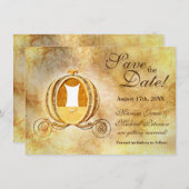 Assepoester Koets Save the Date Kaart Vintage (Voorkant / Achterkant)