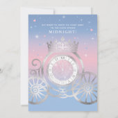 Assepoester Lichtblauw en Roze Quinceanera Kaart (Achterkant)