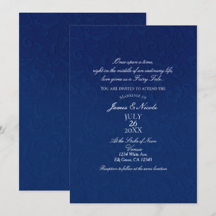 Assepoester Marineblauw Elegant Sprookjesboek Trou Kaart