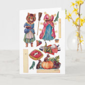 Assepoester, papierdollar, Louis Wain Kaart (Gele Bloem)