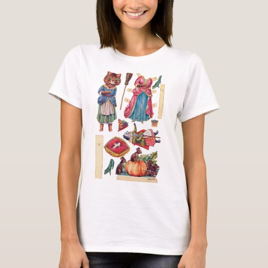 Assepoester, papierdollar, Louis Wain T-shirt (Voorkant)