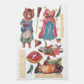 Assepoester, papierdollar, Louis Wain Theedoek (Verticaal)