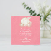 Assepoester Pink & Gold Carriage Party Invitation Kaart (Staand voorkant)