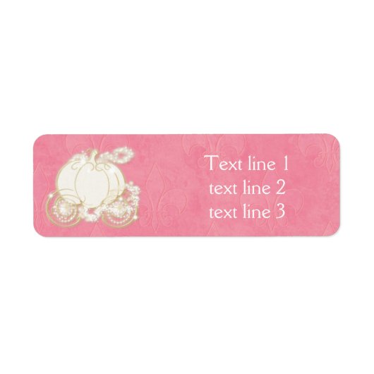 Assepoester Pink Gold Carriage Royal Adresetikette Etiket (Voorkant)