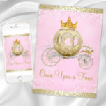 Assepoester Pink Once Upon a Time Prinses Verjaard Kaart<br><div class="desc">Assepoester verjaardagsfeestuitnodiging met fancy gouden prinses koets op een mooie Assepoester blauwe en gouden glitter achtergrond. Deze mooie meisjes elk nummer Assepoester roze en goud eens op een tijd prinses verjaardagsfeestuitnodiging is gemakkelijk aangepast voor uw evenement door het toevoegen van uw gegevens in de lettertypestijl en -kleur, en de formulering...</div>