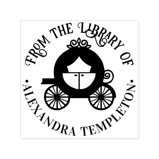 Assepoester Pompoen Carriage Library Boeknaam Zelfinktende Stempel (Design)