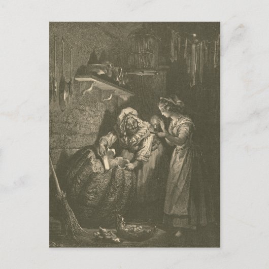 Assepoester Pompoen - Gustave Doré Briefkaart (Voorkant)