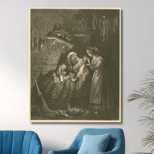 Assepoester Pompoen - Gustave Doré Canvas Afdruk