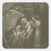 Assepoester Pompoen - Gustave Doré Vierkante Sticker (Voorkant)