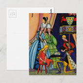 Assepoester, prins en glazen slipper briefkaart (Voorkant / Achterkant)