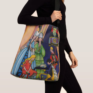 Assepoester, prins en glazen slipper crossbody tas