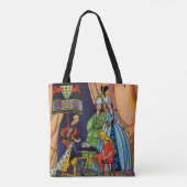 Assepoester, prins en glazen slipper tote bag (Achterkant)